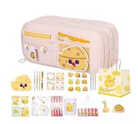 Astuccio con accessori - Divertente astuccio per formaggi, astuccio con adesivi, per bambini, ragazzi, ragazze, scuola, università, dormitorio, casa, giorno dei bambini, compleanno, gomma per