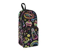 Astuccio con adesivi americani fluo, grande capacità, con scomparto per studenti, a forma di zainetto, organizer per cancelleria, astuccio per matite, pennarelli, per scuola, ufficio, lavoro, Adesivi