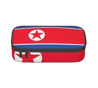Astuccio con bandiera coreana di grande capacità, per cancelleria, con cerniera, per ragazzi, ragazze, studenti, scuola, Nero , Taglia unica, Valigia