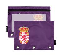 Astuccio con bandiera della provincia di Cordoba 3 raccoglitori ad anelli portapenne con cerniera trasparente personalizzato raccoglitore portapenne scuola donna 24,9 x 18 cm, 2 confezioni