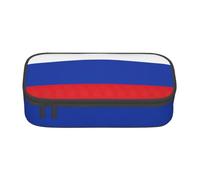 Astuccio con bandiera russa di grande capacità, per cancelleria, con cerniera, per ragazzi, ragazze, studenti, scuola, Nero , Taglia unica, Valigia