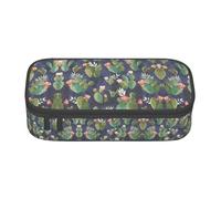 Astuccio con cactus acquerello, grande capacità, con cerniera, per ragazzi, ragazze, studenti, scuola, Nero , Taglia unica, Valigia