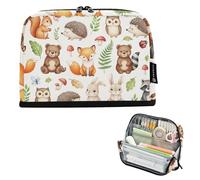 Astuccio con cerniera astuccio per matite carino acquerello animali del bosco borse di stoccaggio per matite ragazze adolescenti penna sacchetto ragazzo personalizzato preppy college forniture