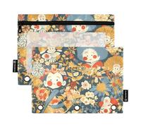 Astuccio con cerniera con finestra trasparente cartone animato carino colore giapponese pagliaccio cerniera astuccio in colori assortiti astuccio 3 per riporre studenti scolastici forniture per