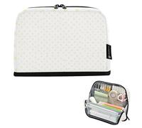 Astuccio con cerniera grande astuccio per matite astuccio per matite per ragazze adolescenti astuccio per penne ragazzo studente college scuola superiore forniture per ufficio pois gialli stampe