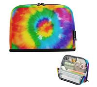 Astuccio con cerniera, grande astuccio per matite per ragazze, in on stampa floreale, cancelleria per bambini, rientro a scuola, arcobaleno tie dye colorato