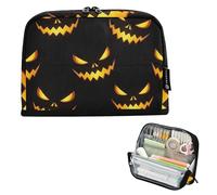 Astuccio con cerniera grande lanterna zucca di Halloween borsa nera per matite borse per penne ragazzi ragazze adolescenti cancelleria estetica organizzatore per bambini forniture scolastiche