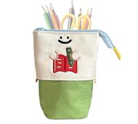 Astuccio con cerniera per matite, astuccio per matite - borsa organizer per penne pieghevole | stampato con motivi di libri, astucci con cerniera, organizer per la scuola universitaria, Verde
