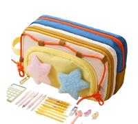 Astuccio con cerniera, supporto per organizzare la scrivania, otto scomparti visivi, profilo verticale alto 11 cm, kit di pennarelli in fibra, per insegnanti, professionisti e forniture per ufficio