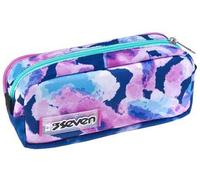 SEVEN Portapenne Scuola 2 Zip, Viola Rosa, Custom Cloud, Bustina Doppio Scomparto Con Organizer, Tasche ed Elastici Porta Penne, Accessori Zaino, Medie, Superiori, Bambina Ragazza, 300102467-574