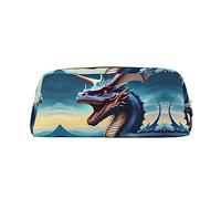 Astuccio con drago ruggente, astuccio morbido, astuccio resistente, semplice borsa per cancelleria, per adulti e ufficio