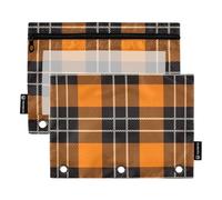 Astuccio con finestra trasparente arancione marrone astuccio quadrato grande capacità raccoglitore a 3 fori per forniture per ufficio multicolore 2 PZ