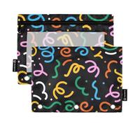 Astuccio con finestra trasparente colorato e abbagliante graffiti astuccio con cerniera in colori assortiti tasche 3 fori per aula scuola forniture per ufficio multicolore 2 pezzi