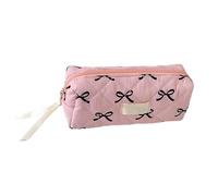 Astuccio con fiocco, astuccio per ragazze, portapenne multifunzionale, portatile, colorato, per la cultura da viaggio, per casa, scuola, studio, hotel, Nero , vedi descrizione, Vedi descrizione