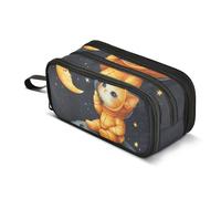 Astuccio con gatto astronauta e luna, grande capacità, per ragazzi e ragazze, astuccio a 3 scomparti, per studenti, cancelleria, pennarelli, per scuola, ufficio, lavoro, Astronauta Cat Moon, Taglia
