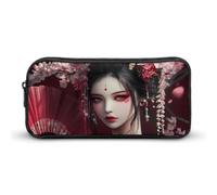 Astuccio con geisha giapponese, grazioso astuccio per penne e cosmetici, organizer per viaggi e ufficio