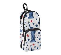 Astuccio con la Statua della Libertà, grande capacità, con scomparto per studenti, a forma di zaino, organizer per cancelleria, astuccio per matite e pennarelli, per scuola, ufficio, lavoro, La Statua