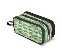 Astuccio con motivo a scaglie con marmo verde di grande capacità, 3 scomparti, astuccio per la scuola, per ragazzi e ragazze, Multicolore, Taglia unica, Organizer per borse