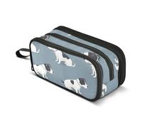 Astuccio con motivo Jack Russel Terrier, grande capacità, per ragazzi e ragazze, astuccio a 3 scomparti, per studenti, cancelleria, pennarelli, per scuola, ufficio, lavoro, Jack Russel Terrier, Taglia