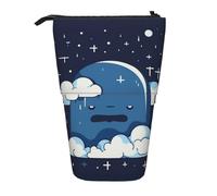 Astuccio con nuvole e stelle nel cielo, grazioso astuccio telescopico, per cancelleria, trucco, cosmetici, per donne e ufficio