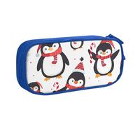 Astuccio con pinguino invernale per ragazzi e ragazze, grande astuccio per penne e penne con Babbo Natale per cancelleria da scrivania organizer per scuola ufficio borsa per il trucco con cerniera