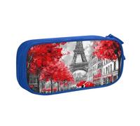 Astuccio con pittura a olio Torre Eiffel, per ragazzi e ragazze, stile vintage Parigi, grande astuccio per penne da scrivania, cancelleria, organizer per matite per scuola e ufficio, borsa per il