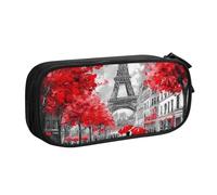 Astuccio con pittura a olio Torre Eiffel, per ragazzi e ragazze, stile vintage Parigi, grande astuccio per penne da scrivania, cancelleria, organizer per matite per scuola e ufficio, borsa per il
