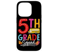 Astuccio con scritta "Back to School Bus" di 5° grado Custodia per iPhone 14 Pro