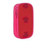 Astuccio con stampa bandiera del Marocco, pratico astuccio multi-scomparto per ufficio, viaggi, scuola, arte e uso quotidiano, rosa, Taglia unica, Con tasca per il