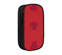 Astuccio con stampa bandiera del Marocco, pratico astuccio multi-scomparto per ufficio, viaggi, scuola, arte e uso quotidiano, Nero , Taglia unica, Con tasca per il