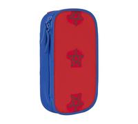Astuccio con stampa bandiera del Marocco, pratico astuccio multi-scomparto per ufficio, viaggi, scuola, arte e uso quotidiano, Blu, Taglia unica, Con tasca per il