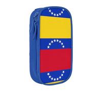 Astuccio con stampa bandiera del Venezuela pratico astuccio multi-scomparto ufficio viaggi scuola arte forniture quotidiane, Blu, Taglia unica, Con tasca per il