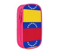 Astuccio con stampa bandiera del Venezuela pratico astuccio multi-scomparto ufficio viaggi scuola arte forniture quotidiane, rosa, Taglia unica, Con tasca per il