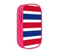 Astuccio con stampa bandiera della Costa Rica, pratico astuccio multi-scomparto per ufficio, viaggi, scuola, arte e uso quotidiano, rosa, Taglia unica, Con tasca per il