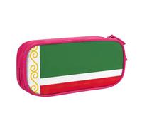 Astuccio con stampa bandiera della Repubblica Cecena, per cosmetici, strumenti artistici, studenti, insegnanti, uso versatile, rosa, Taglia unica, Set di zaini per la scuola