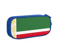 Astuccio con stampa bandiera della Repubblica Cecena, per cosmetici, strumenti artistici, studenti, insegnanti, uso versatile, Blu, Taglia unica, Set di zaini per la scuola