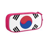 Astuccio con stampa bandiera della Repubblica di Corea, per cosmetici, strumenti artistici, studenti, insegnanti, uso versatile, rosa, Taglia unica, Set di zaini per la scuola