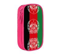 Astuccio con stampa bandiera dell'Afghanistan, pratico astuccio multi-scomparto per ufficio, viaggi, scuola, arte e uso quotidiano, rosa, Taglia unica, Con tasca per il
