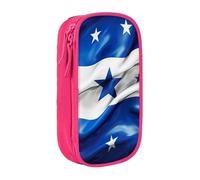 Astuccio con stampa bandiera dell'Honduras, pratico astuccio multi-scomparto, per ufficio, viaggi, scuola, arte e uso quotidiano, rosa, Taglia unica, Con tasca per il