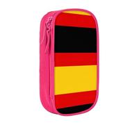 Astuccio con stampa bandiera tedesca, pratico astuccio multi-scomparto per ufficio, viaggi, scuola, arte e uso quotidiano, rosa, Taglia unica, Con tasca per il