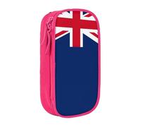 Astuccio con stampa della bandiera delle Isole Turks e Caicos pratico astuccio multi-scomparto ufficio viaggi scuola arte forniture quotidiane, rosa, Taglia unica, Con tasca per il