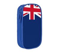 Astuccio con stampa della bandiera delle Isole Turks e Caicos pratico astuccio multi-scomparto ufficio viaggi scuola arte forniture quotidiane, Blu, Taglia unica, Con tasca per il