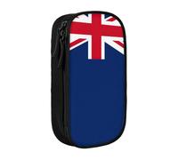 Astuccio con stampa della bandiera delle Isole Turks e Caicos pratico astuccio multi-scomparto ufficio viaggi scuola arte forniture quotidiane, Nero , Taglia unica, Con tasca per il