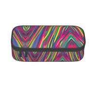 Astuccio con stampa di maialino con fiori di colza, organizer per penne per ragazze e ragazzi, materiale scolastico, cancelleria e uso ufficio, Linee Arcobaleno, Taglia unica, Zaino per la scuola