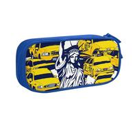 Astuccio con stampa di New York City, per cosmetici, strumenti artistici, studenti, insegnanti, uso versatile, Blu, Taglia unica, Set di zaini per la scuola