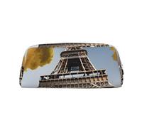 Astuccio con stampa di paesaggio urbano Parigi Torre Eiffel Francia grande astuccio per cancelleria portapenne ufficio università scuola trucco borsa, Argento, Taglia unica, Beauty case