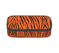 Astuccio con stampa di squali dei cartoni animati, organizer multiuso, in tessuto Oxford resistente, scomparti multipli, Tigre arancione leopardo, Taglia unica, Zaino per la scuola