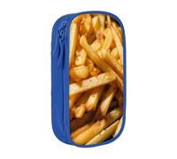 Astuccio con stampa fast food, pratico astuccio multi-scomparto per ufficio, viaggi, scuola, arte e uso quotidiano, Blu, Taglia unica, Con tasca per il