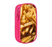 Astuccio con stampa fast food, pratico astuccio multi-scomparto per ufficio, viaggi, scuola, arte e uso quotidiano, rosa, Taglia unica, Con tasca per il