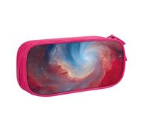 Astuccio con stampa galassia rossa e blu, per cosmetici, strumenti artistici, studenti, insegnanti, uso versatile, rosa, Taglia unica, Set di zaini per la scuola